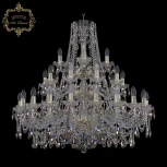 Подвесная большая люстра Art Classic 11.25 11.25.20+10+5.360.3d.Gd.Sp.K801 (220V, хрусталь, на цепи, подсвечник, свеча)