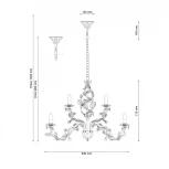 Большая люстра Fiori di rose 185.10.5 Lucia Tucci (220V, на цепи, подсвечник, свеча, цветы, ветки, розы)