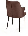Стул с подлокотниками Hunt ромб, бархат коричневый 12 / чёрный конус Top Concept 77553