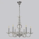 Подвесная люстра Crystal Lux ARABESQUE SP6 CHROME (220V, на цепи, подсвечник, свеча)