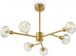 Потолочная люстра на штанге Freya Grace FR5114PL-06BZ (220V, хрусталь, шарики, молекулы)