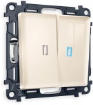 Комплект механизма Ambrella Volt 2-клавишного выключателя с подсветкой 10000K ALFA MA304020 Бежевый глянец QUANT