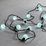 Гирлянда «Шарики» 5м белая 220В, 20 LED, провод черный каучук, IP65 Laitcom HB20-1-2W