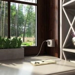 Розетка с заземлением,шторками и USB Type A+С (шампань рифленый) Werkel W5071710 (a057703)