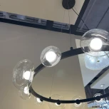 Подвесной светильник Crystal Lux BOSQUE SP12 BLACK/TRANSPARENT (LED, 220V, на тросе, круглые)