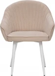 Стул с подлокотниками Вайд, каркас Белый, велюр Бежевый 2500000185700 Leset