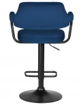 Стул барный DOBRIN CHARLY BLACK (синий велюр (MJ9-117)) 5019_BlackBase-LM BLACK, цвет сиденья синий (MJ9-117), основания черный