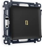 Комплект механизма Ambrella Volt 1-клавишного выключателя с подсветкой 3200K ALFA MA802010 Черный матовый QUANT