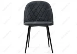 Стул Woodville на металлокаркасе Зест микровелюр серый / черный глянец 464196