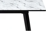 Стеклянный стол Woodville Агни 110(140)х68х76 мрамор белый / черный матовый 528558