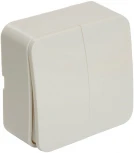 Выключатель двухклавишный (белый) Stekker София 49289