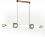 Подвесной светильник Odeon Light Kliff 5426/40L золотой/белый/дымчатый/коньячный/металл/стекло/акрил LED 40W 3000K (220V, на проводе)