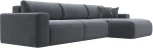 Диван угловой Лига-036 НПБ Классик Лонг правый угол (Серый/Велюр) Лига Диванов арт.121395
