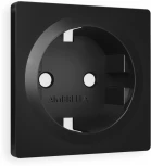 Лицевая панель Ambrella Volt ALFA (Черный матовый) для электрической розетки с заземлением QUANT AP8060