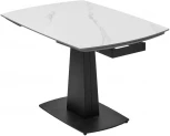 Стол M-City BALDE 120 MATT WHITE MARBLE SOLID CERAMIC / BLACK