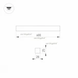 Линейный потолочный светильник LED прямоугольный SNAP-STARLINE-LASER-S600-13W Warm3000 (WH-BK, 80 deg, 48V) (Arlight, IP40 Металл) 031570