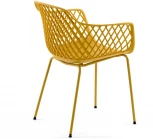 Обеденный стул La Forma (ex Julia Grup) Quinn (Желтый,Горчичный/ Сталь,Металл,Пластик,Полипропилен)