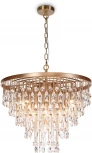Подвесная люстра каскадная Maytoni Linn MOD091PL-09G (220V, хрусталь, подвески, на цепи)