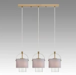 Подвесной светильник Lumion Jane 6592/3A латунь/серый, металл/текстиль, стекло E14 3*40W 220V (на проводе)