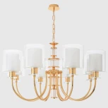 Подвесная люстра Crystal Lux ELENA SP8 GOLD (220V, на цепи, круглые)