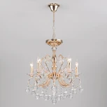 Подвесная люстра Eurosvet Collana 10096/5 золото/прозрачный хрусталь Strotskis