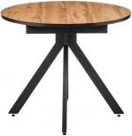 Стол Bradex Home Rudolf круглый раскладной 90-120x90x75см, Дуб Вотан, черный (RF 0454)