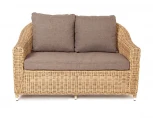 Диван из искусственного ротанга двухместный, цвет соломенный 4SIS Кон Панна YH-C2808W