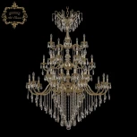 Подвесная большая люстра Art Classic 31.21 31.2118.20+10+5.520.3d.B.G.Y1 (220V, на цепи, подсвечник, свеча)