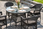 "Дольче" обеденная группа из искусственного ротанга, цвет графит 4SIS арт.УТ-00007673