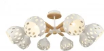 Потолочная люстра на штанге Мелодия Света SL1N SL5691-8 WT+Wood 000067880