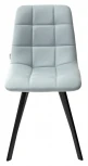 Стул CHILLI SQUARE HK017-35 серо-голубой, PU/ черный каркас