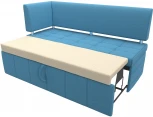 Диван кухонный прямой Стоун с углом левый (Голубой/Рогожка) Лига Диванов арт.123208L