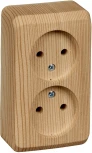 Розетка накладная двойная без заземления (сосна) Systeme Electric Этюд PA16-005D