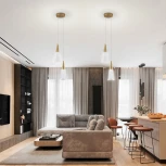 Подвесной светодиодный светильник Natali Kovaltseva Triangle LED LAMPS 81117/2C 14W, золотой, LED (220V, на проводе)