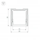 Профиль SL-SLIM20-H20-2000 ANOD (Алюминий) 023722 Arlight SL-SLIM