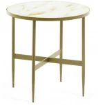 Журнальный стол La Forma (ex Julia Grup) Elisenda (Золотой,Белый/ Сталь,Стекло)