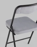 Складной стул Джонни велюр серый каркас черный матовый Stool Group (арт.УТ000038735)