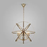 Подвесная люстра Wi-Fi Eurosvet Santi 60139/6 золото (220V, управление смартфоном, голосовое управление, умный дом - Minimir Home, Алиса, Маруся, Салют, на цепи, шар)