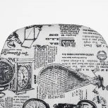 Стул ALLEN ( mod. DС409 ) черно-белый принт "Ретро"/черные (металл/ткань)