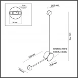 Настенный светильник Odeon Light Satellite 7008/10WL черный/металл/акрил LED 3000/4000K тумблер на корп. 10W 220V