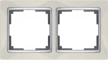 Рамка на 2 поста Snabb (слоновая кость/хром) Werkel W0021903 (a051659)