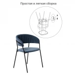 Стул Turin бирюзовый с золотыми ножками