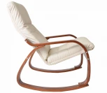Кресло-качалка Сайма экокожа бежевый, каркас вишня от фабрики Mebelik