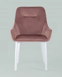 Стул Stool Group Диана велюр пыльно-розовый ножки белые УТ000025427
