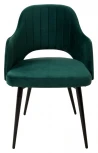 Стул FANTINE-LA ЗЕЛЕНЫЙ #19, велюр / черный каркас