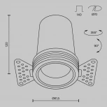 Встраиваемый светильник светодиодный под гипсокартон Maytoni Focus Led DL125-L12-3K-TRS-B (220V, круглые)
