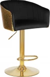 Стул барный DOBRIN DARCY GOLD SHINY (черный велюр с золотыми пайетками) 5025_GoldBase_Shiny-LM SHINY, цвет сиденья черный пайетками, основания золото