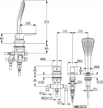 Смеситель Kludi Ameo 414480575 на борт ванны