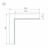 Угол SL-LINIA45-FANTOM внутренний (Металл) 030103 Arlight