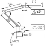 Офисная настольная лампа светодиодная на струбцине Kanlux HERON 27601